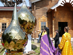 Освящение куполов и крестов в Сержантово