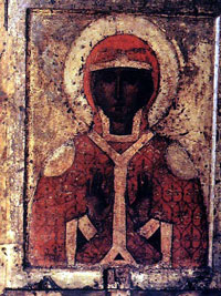 Обратная сторона Феодорровской иконы - икона св. мч. Параскевы