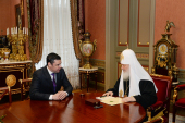 Святейший Патриарх Кирилл встретился с новоназначенным губернатором Ярославской области Д.Ю. Мироновым
